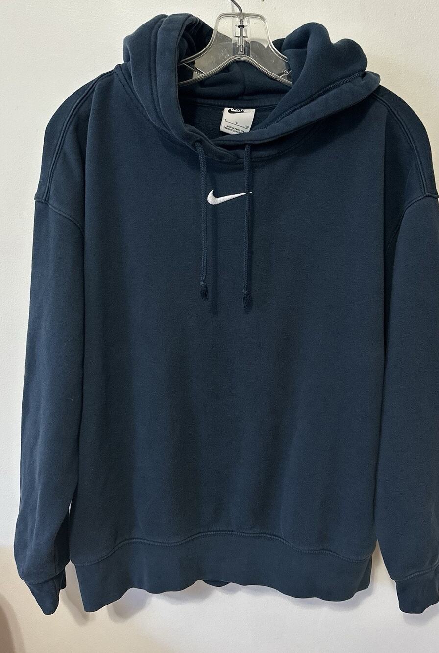 Nike Cotton Men's Longsleeve Hoodie - Navy Blue Size Small Preowned